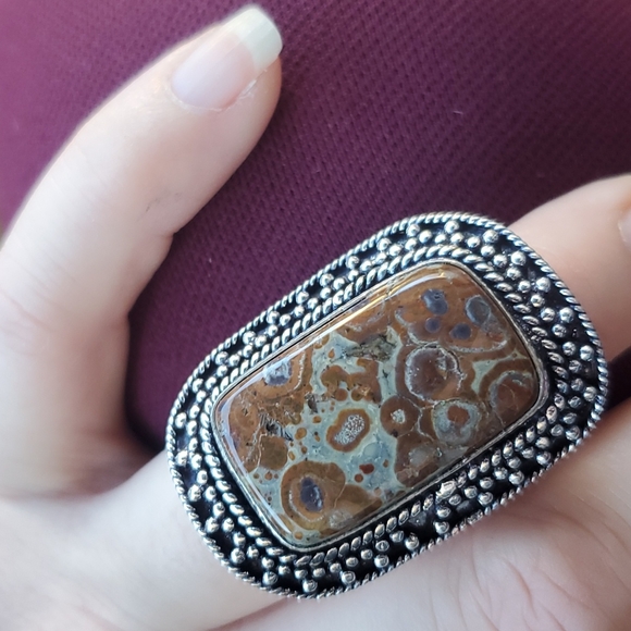 New Asteroid Jasper Silver Ring. - Picture 6 of 12